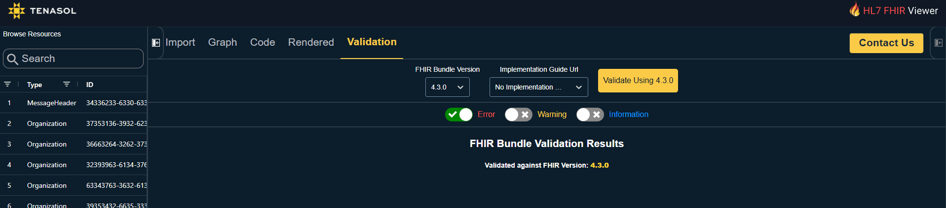FHIR data validation