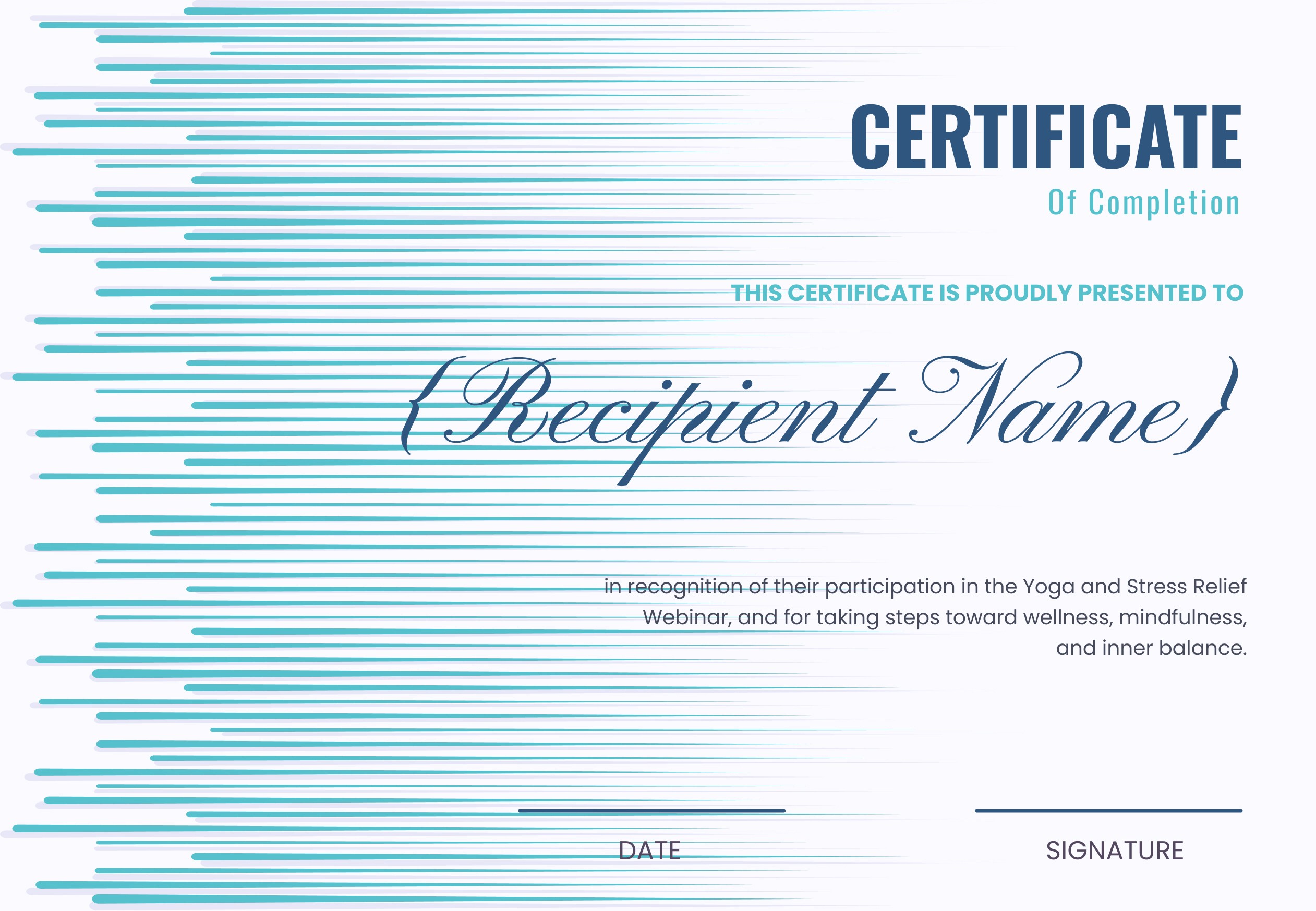 Wauld - Bright and formal certificate of webinar completion template