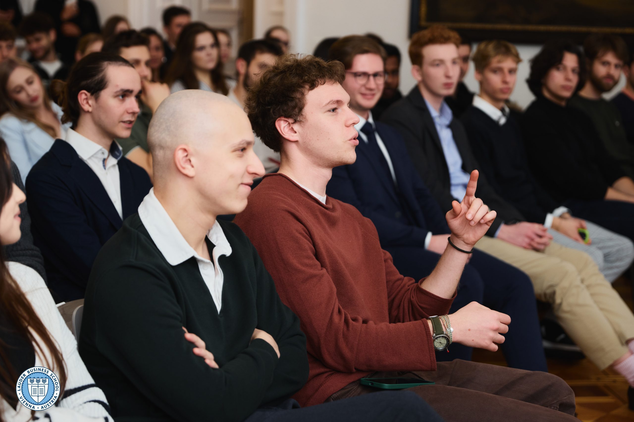 Students listening to  Dr. Omri Bergman, Head of Strategy & Operations for Central and Eastern Europe at Google, and Guest lecturer at LBS