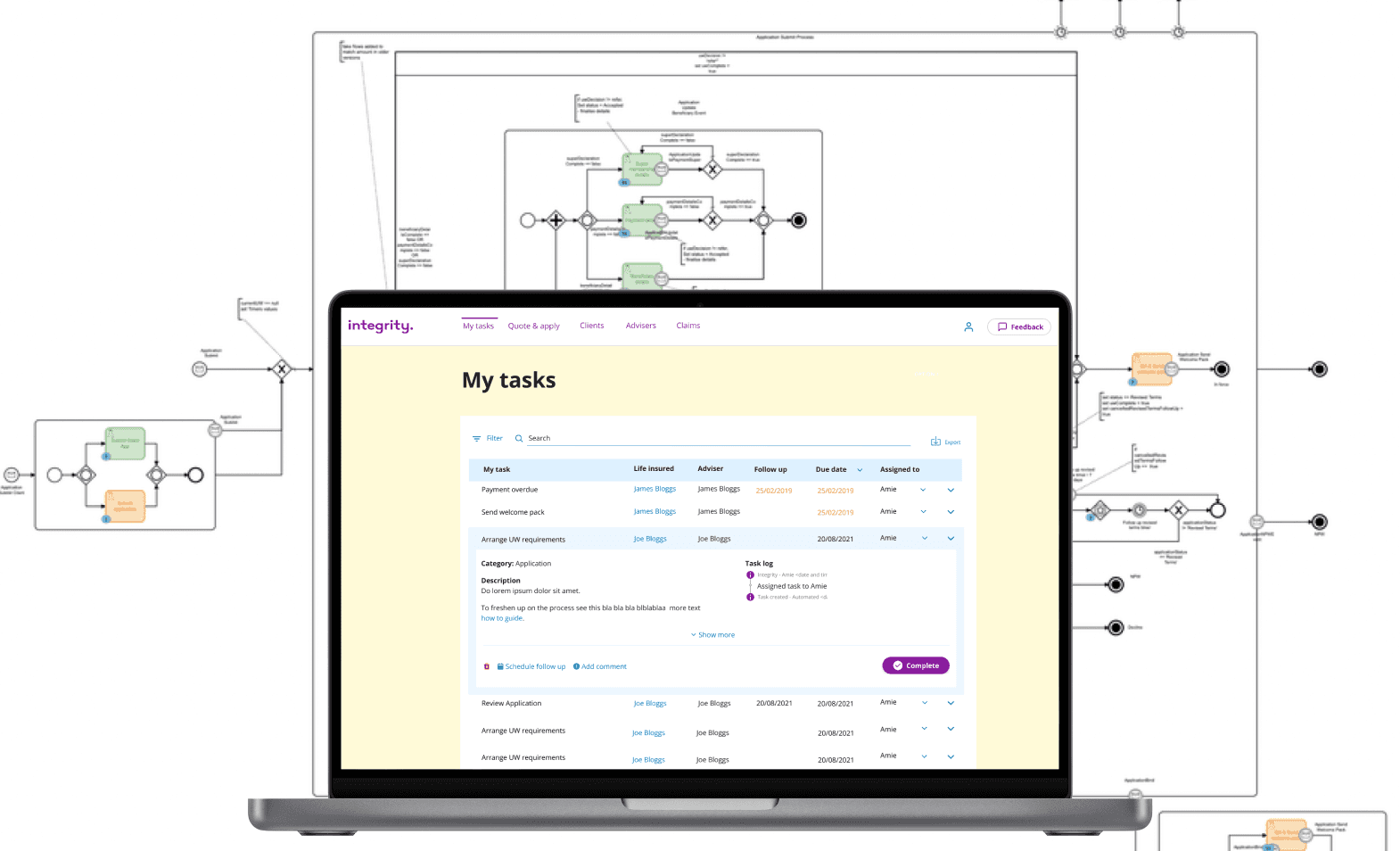Mobile views presenting a chat and a map view