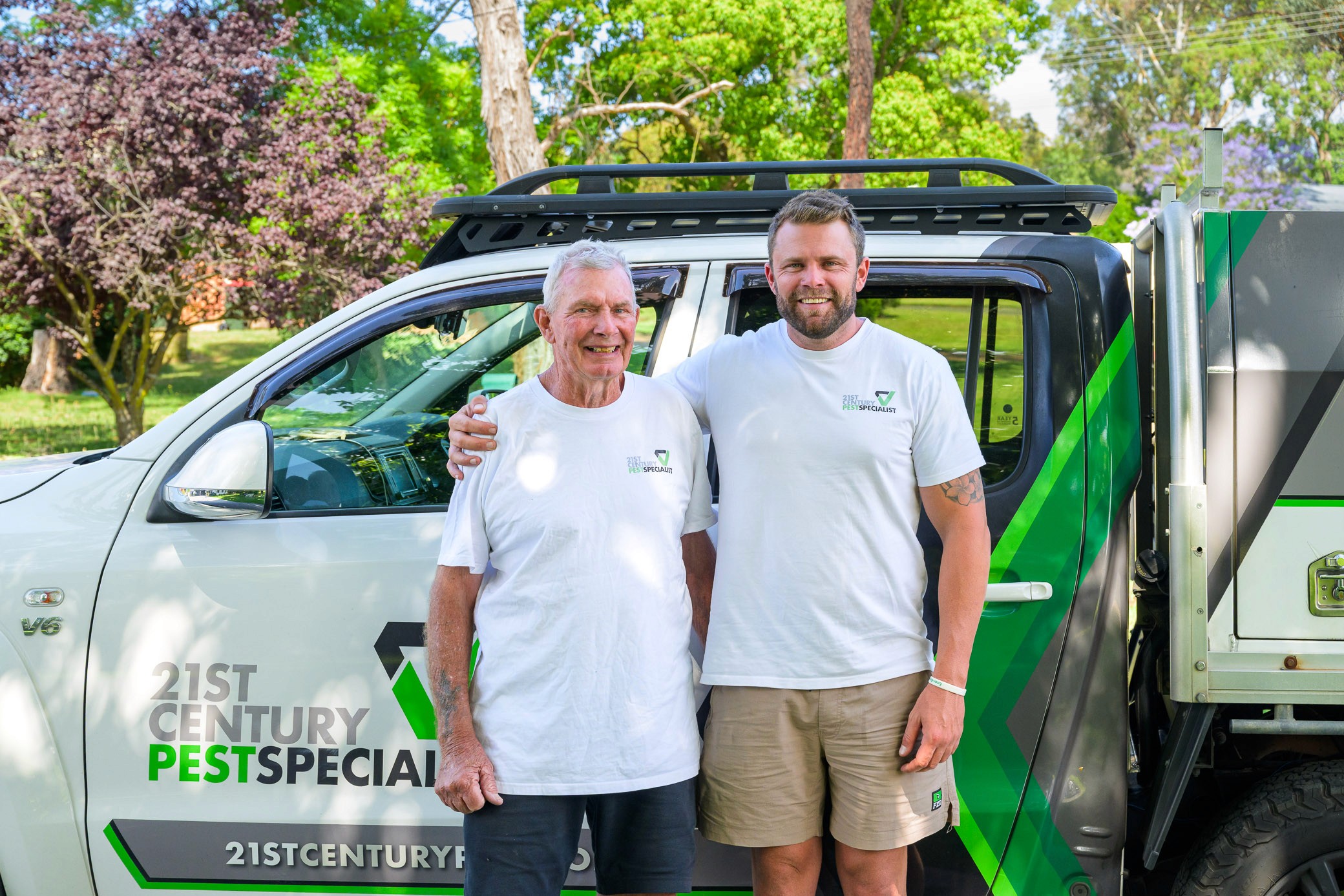 Ronald Hughes (left) with son Matthew Hughes (right)