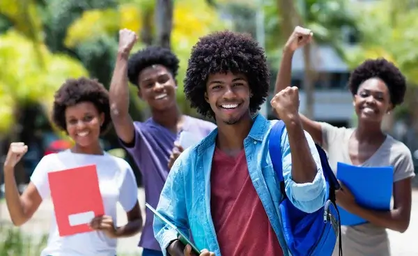A group of black students