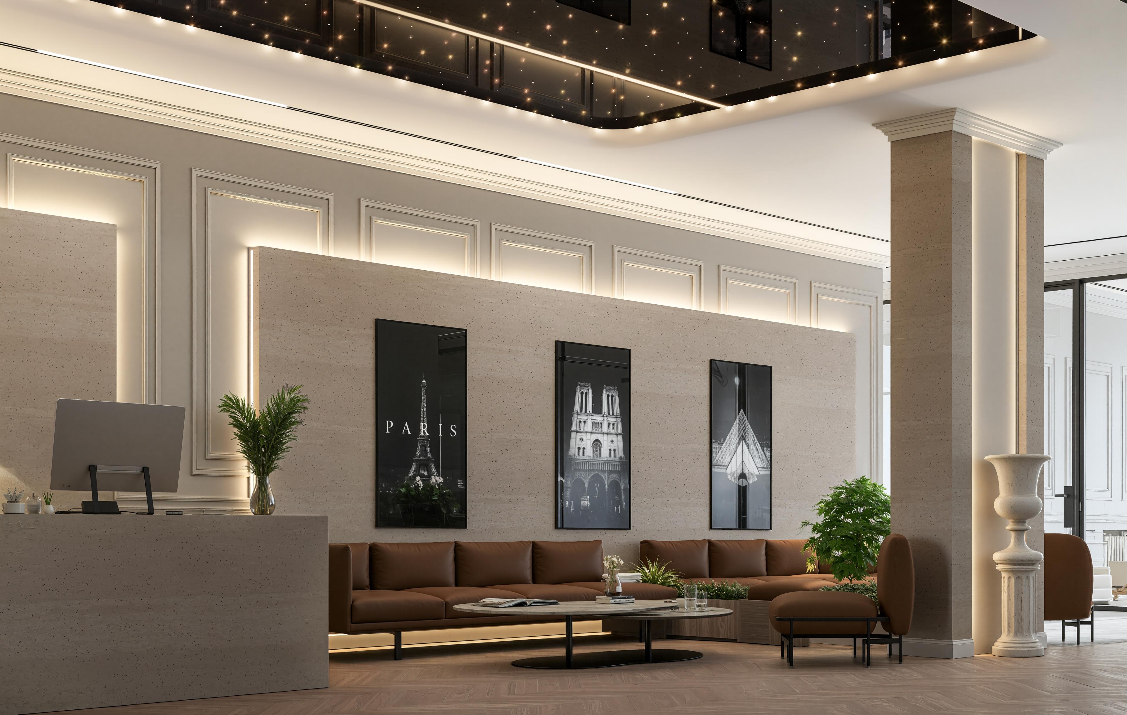 Reception and front desk at Oh My Desk coworking space Dubai Design District D3