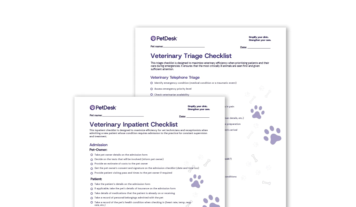 Time Saving Veterinary Checklists
