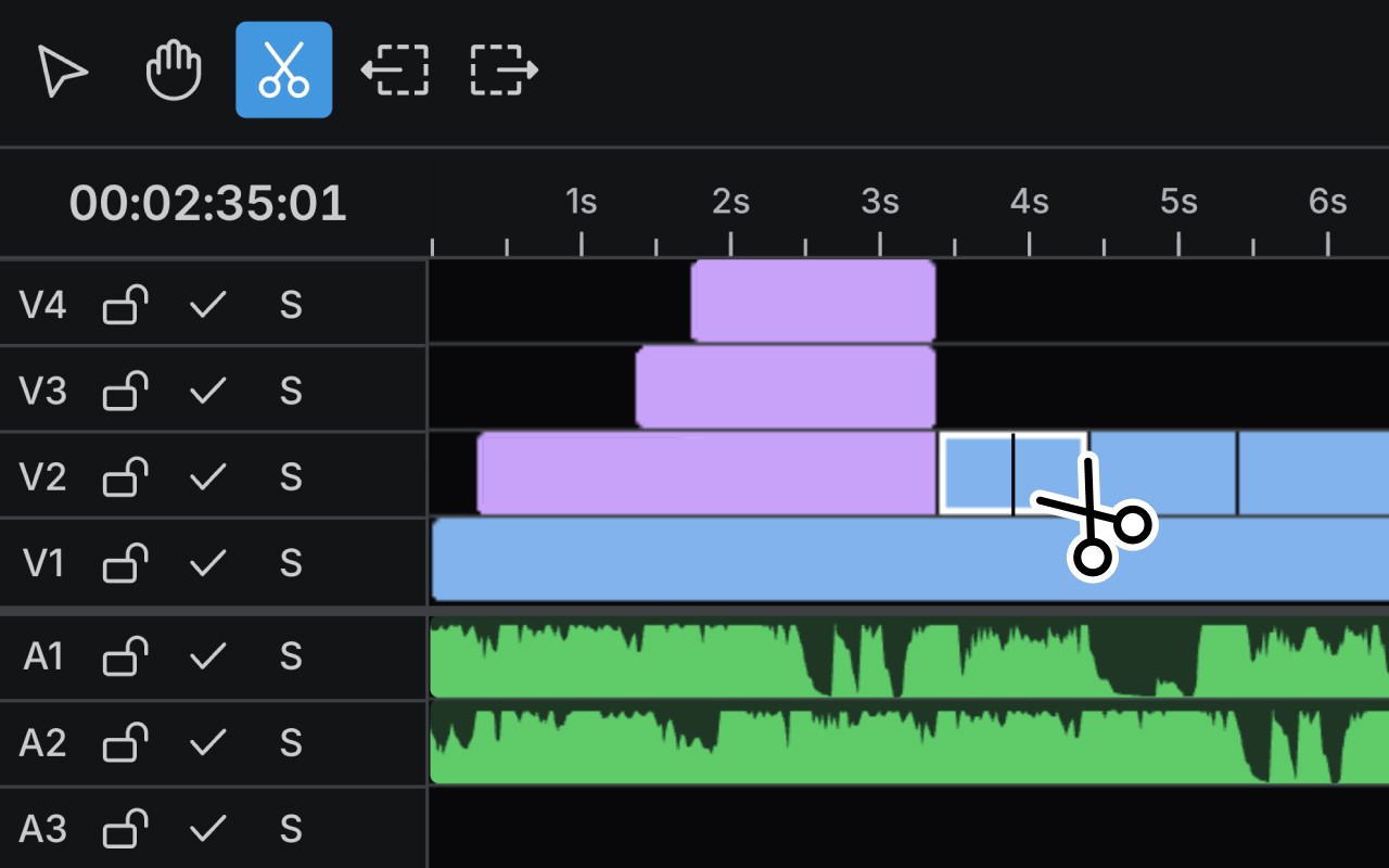 The elevate.io editing timeline.