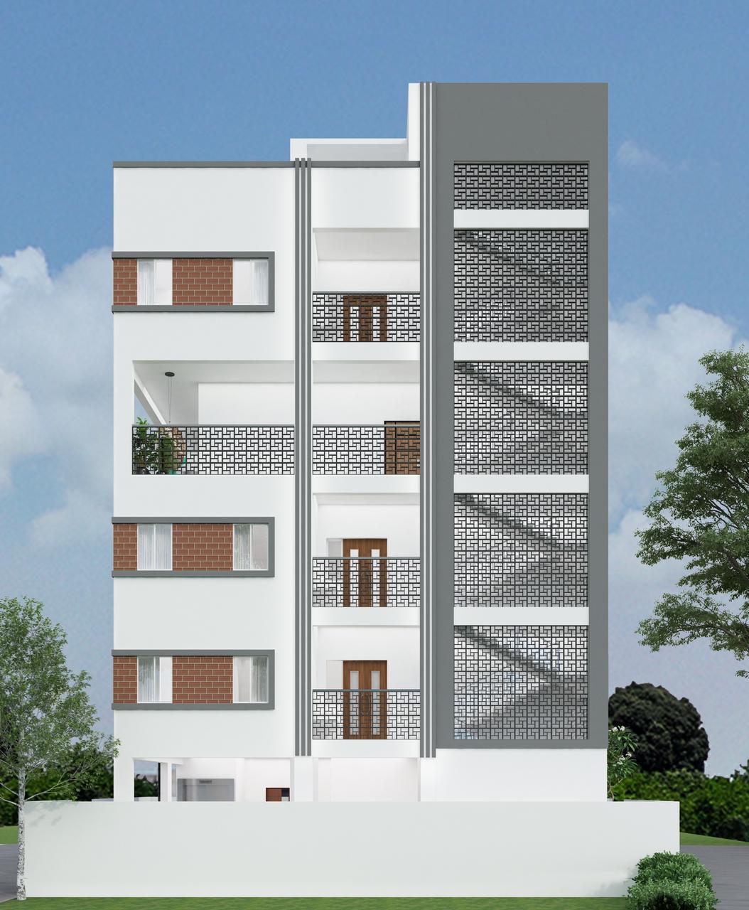 Stone house with blue shutters and white gate