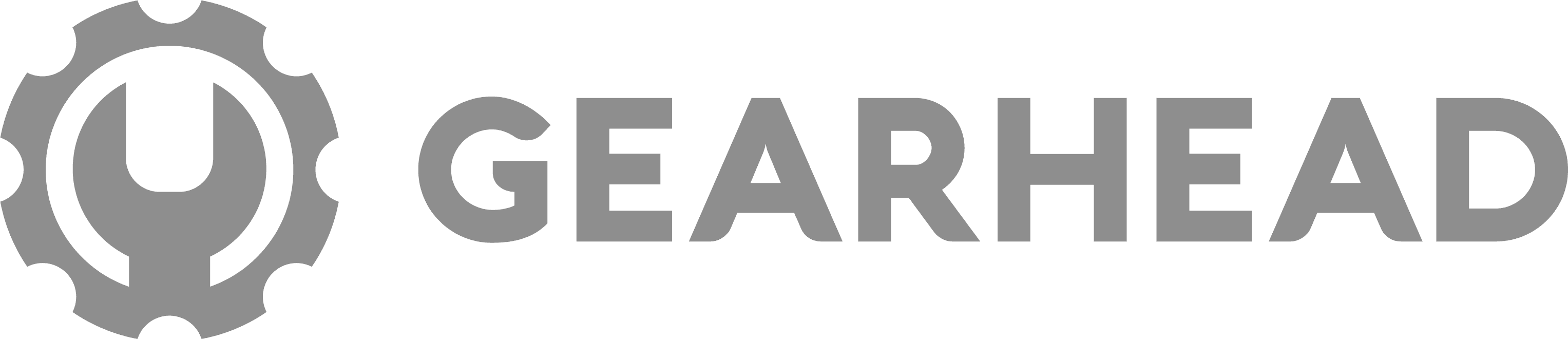 A gray logo of a gear with a wrench in the center, next to the text "GEARHEAD" in uppercase letters, signifying a focus on mechanics or engineering.