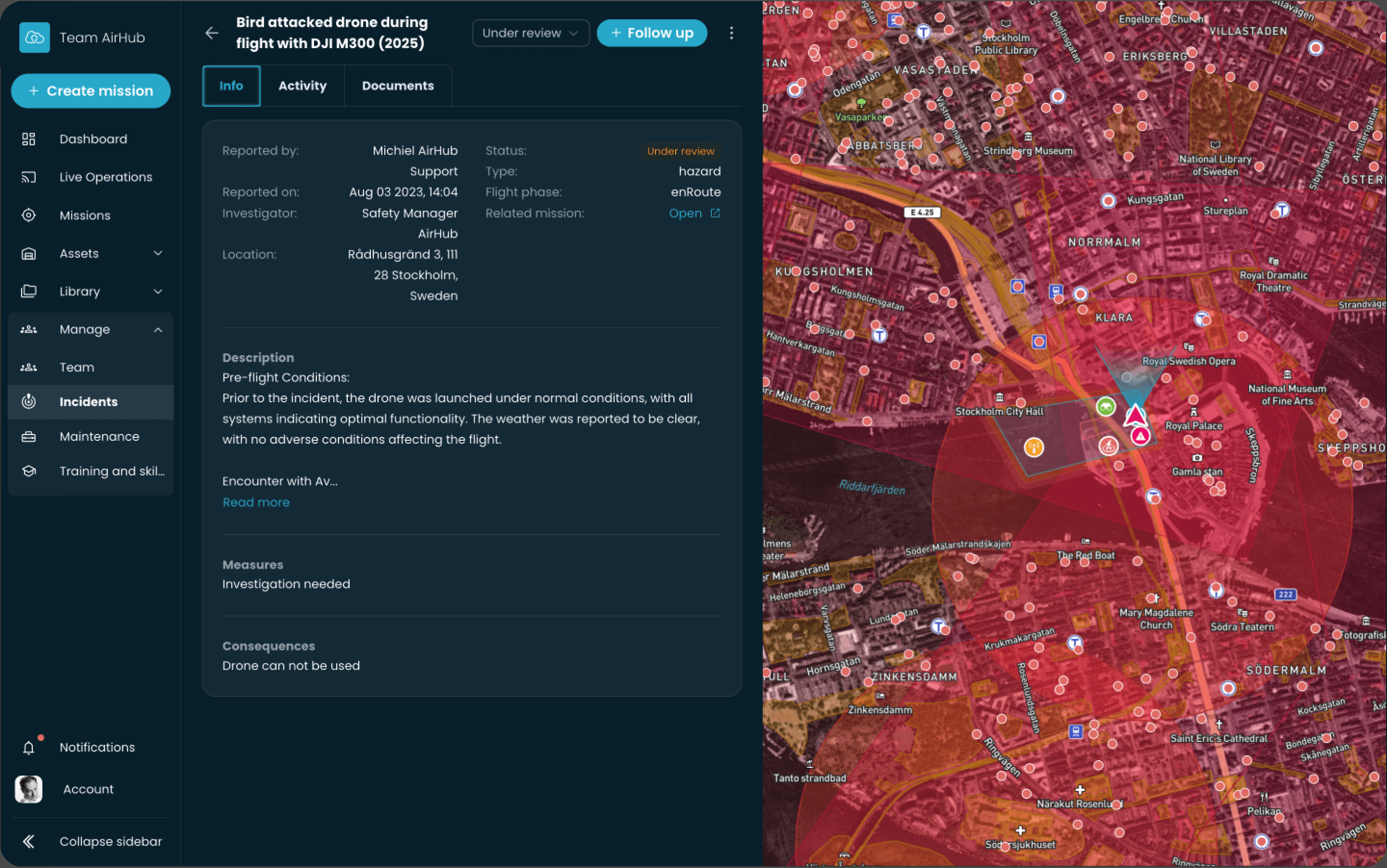Benutzeroberfläche - Vorfälle