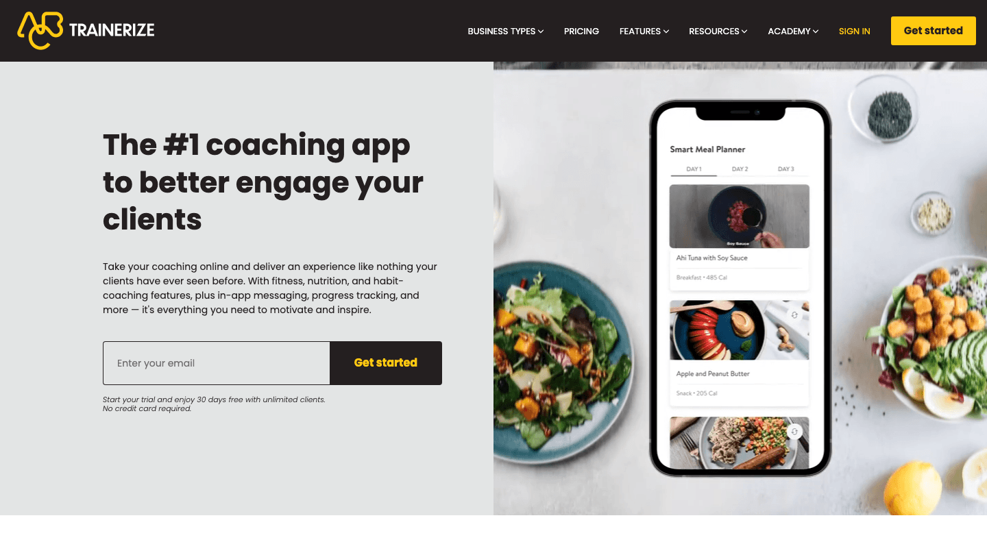Trainerize app screenshot