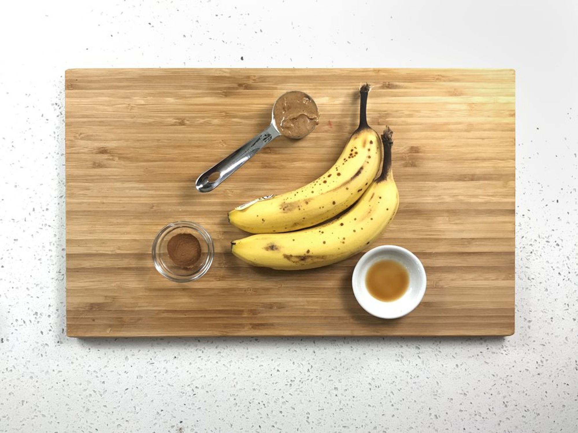 ingredients for banana ice cream with almond butter