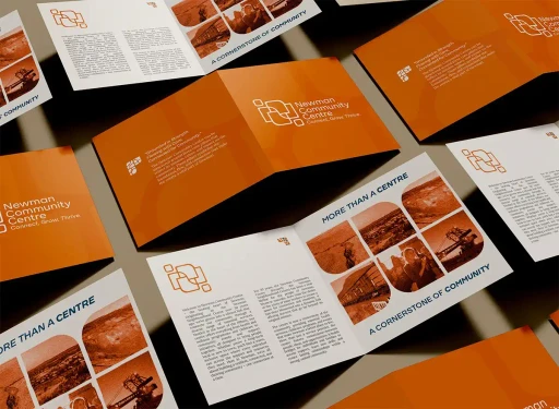 Newman Community Centre rebrand applied to signage, merchandise, and digital assets for real-world community impact