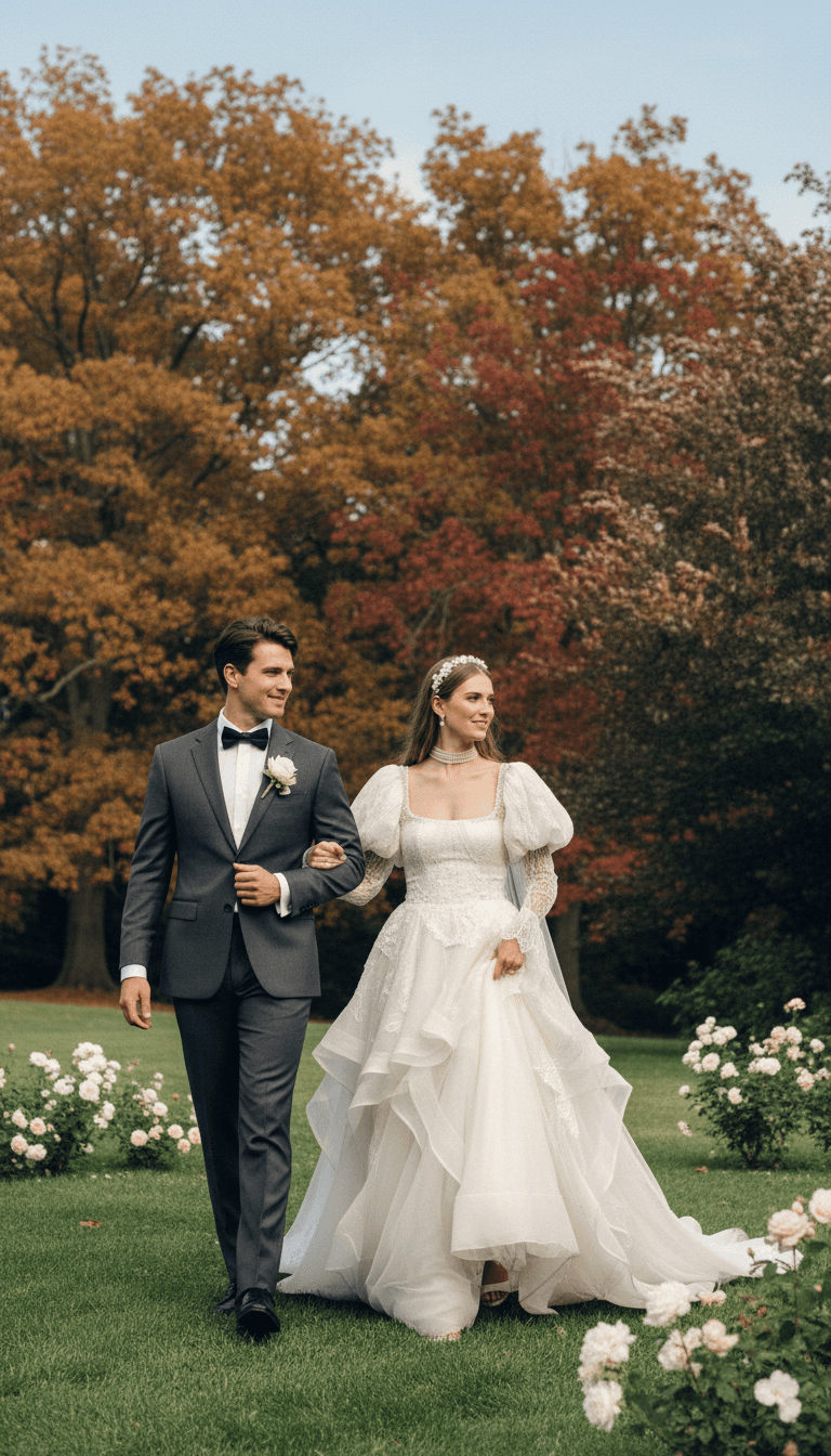 Arrivo degli sposi in location matrimoniale