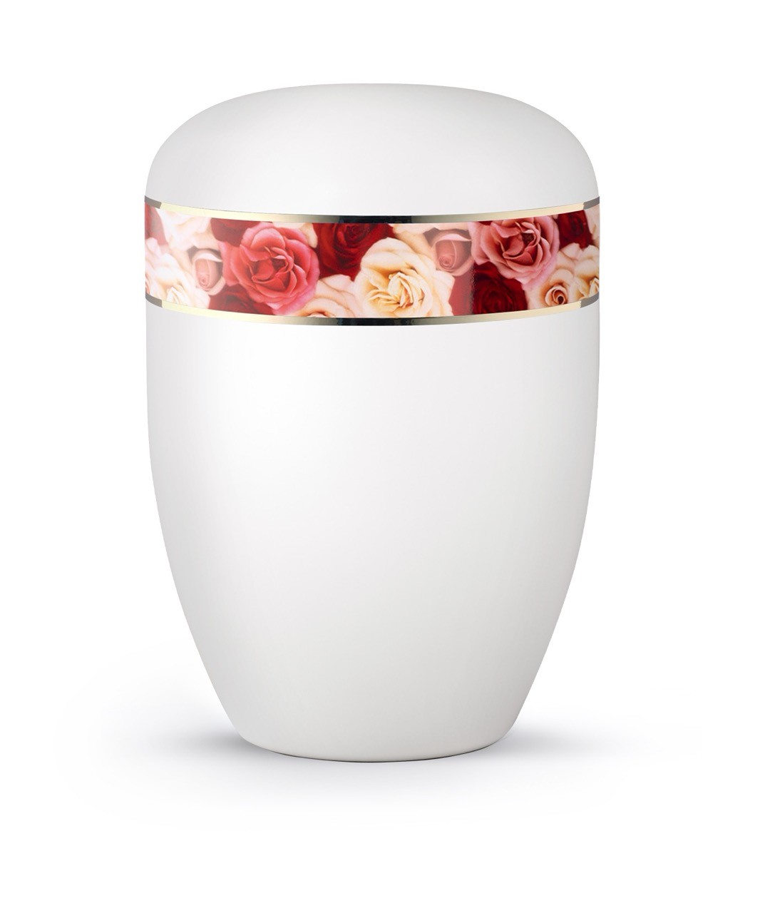 Urne 2/13F: Edition 360°, weiß satiniert, Rosen
