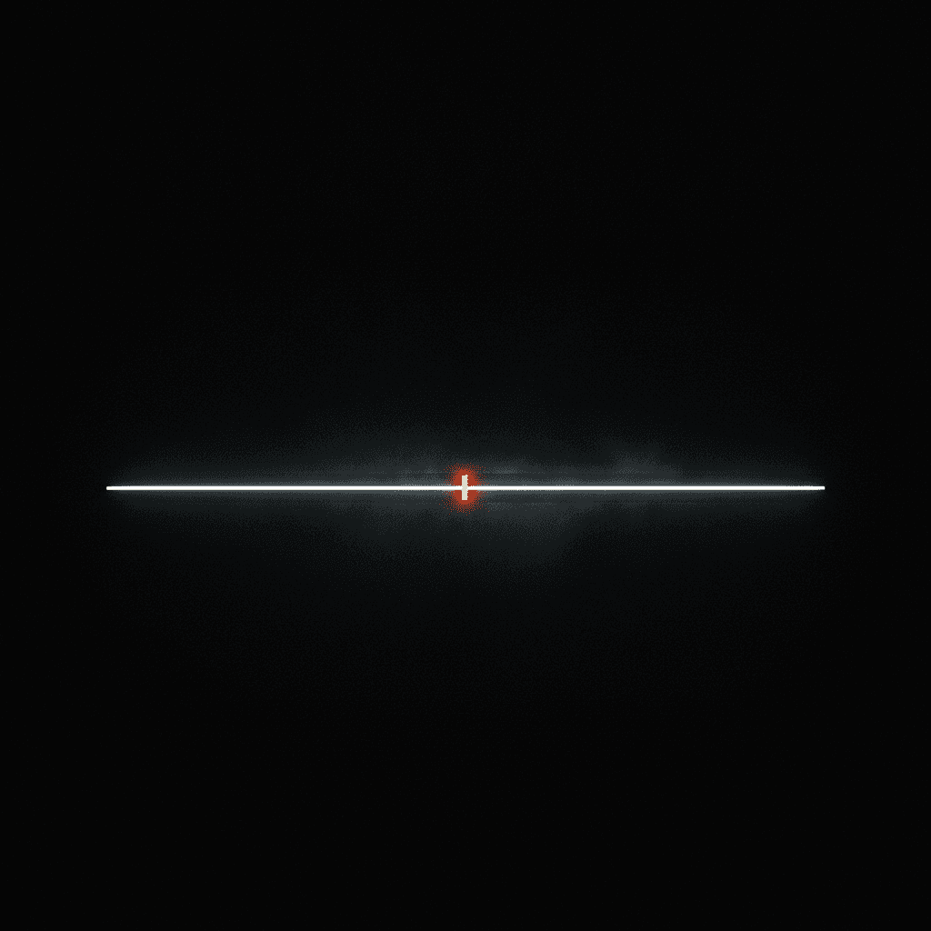 Single thin orange line bisecting a black field with a faint break point