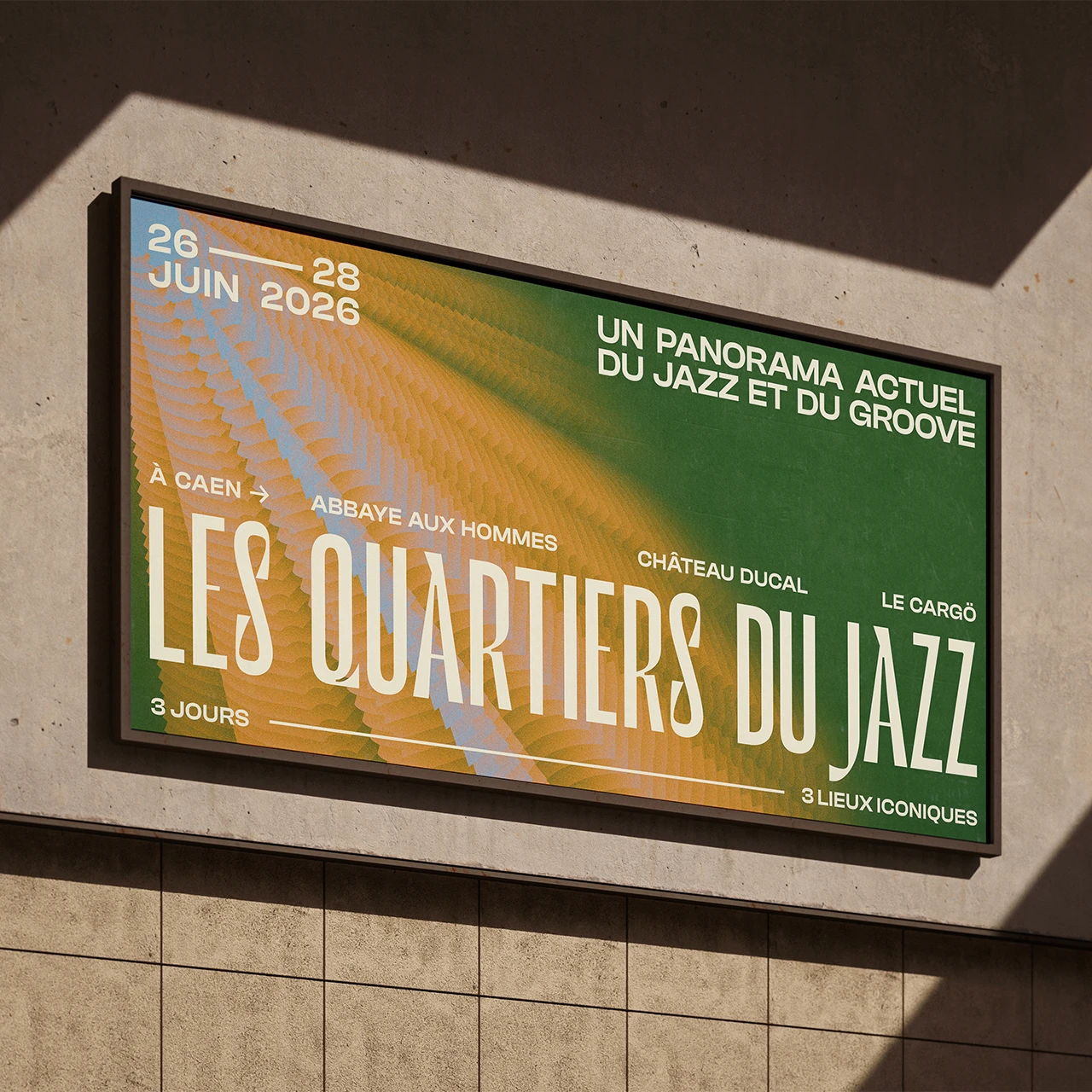 Affiche du festival Les Quartiers du Jazz au format grand panneau publicitaire