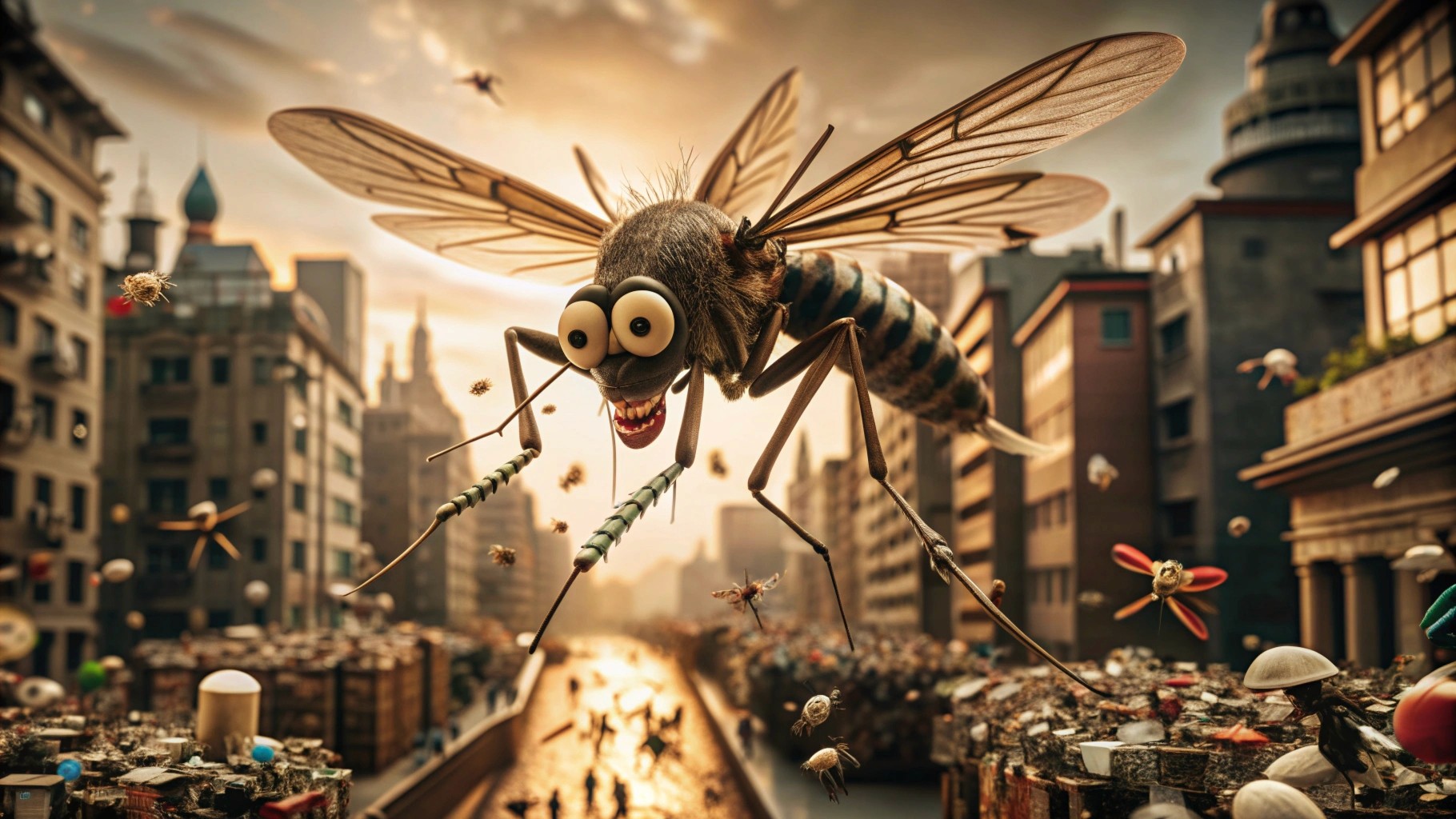 mosquito as thief on the loose in the bustling city (the dengue viruses)