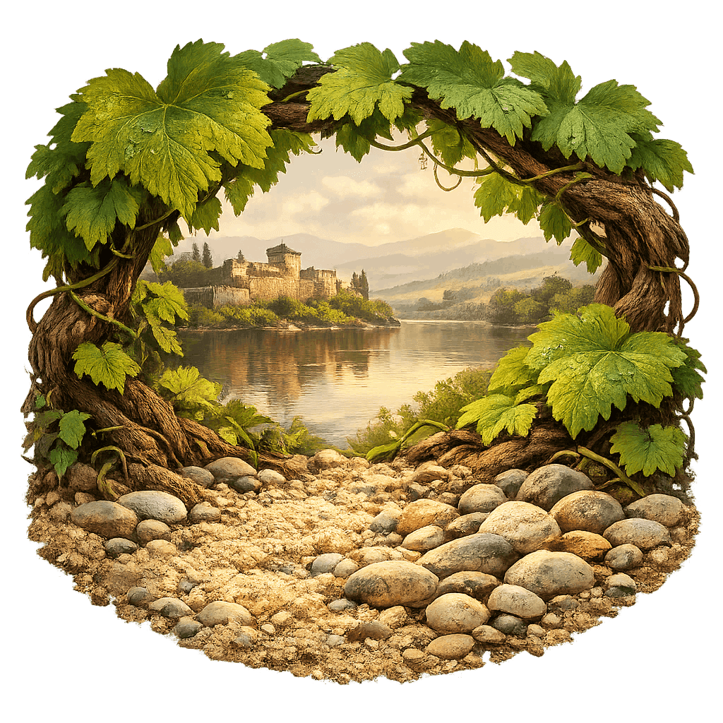 Detailed graphic of the Condado do Tea wine region.