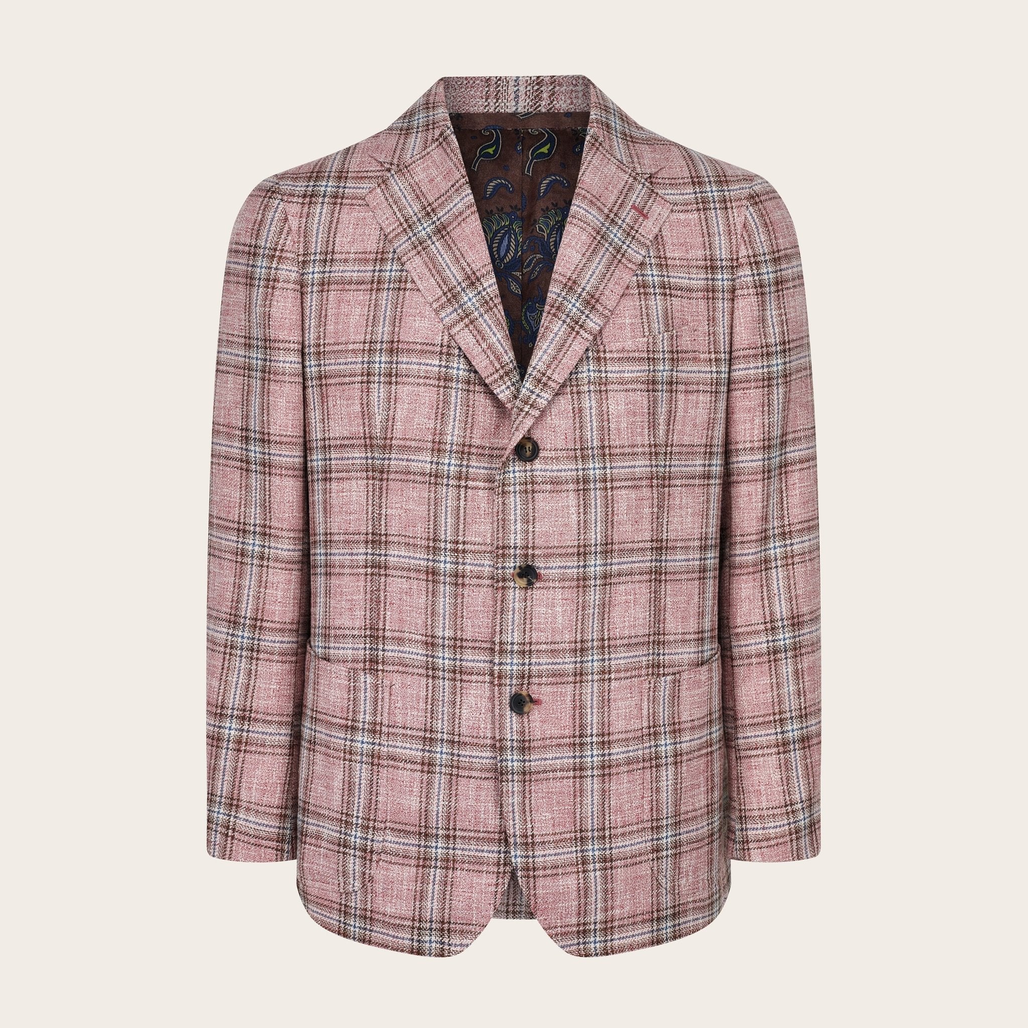 Pink and Brown Striped Blazer - Adda River