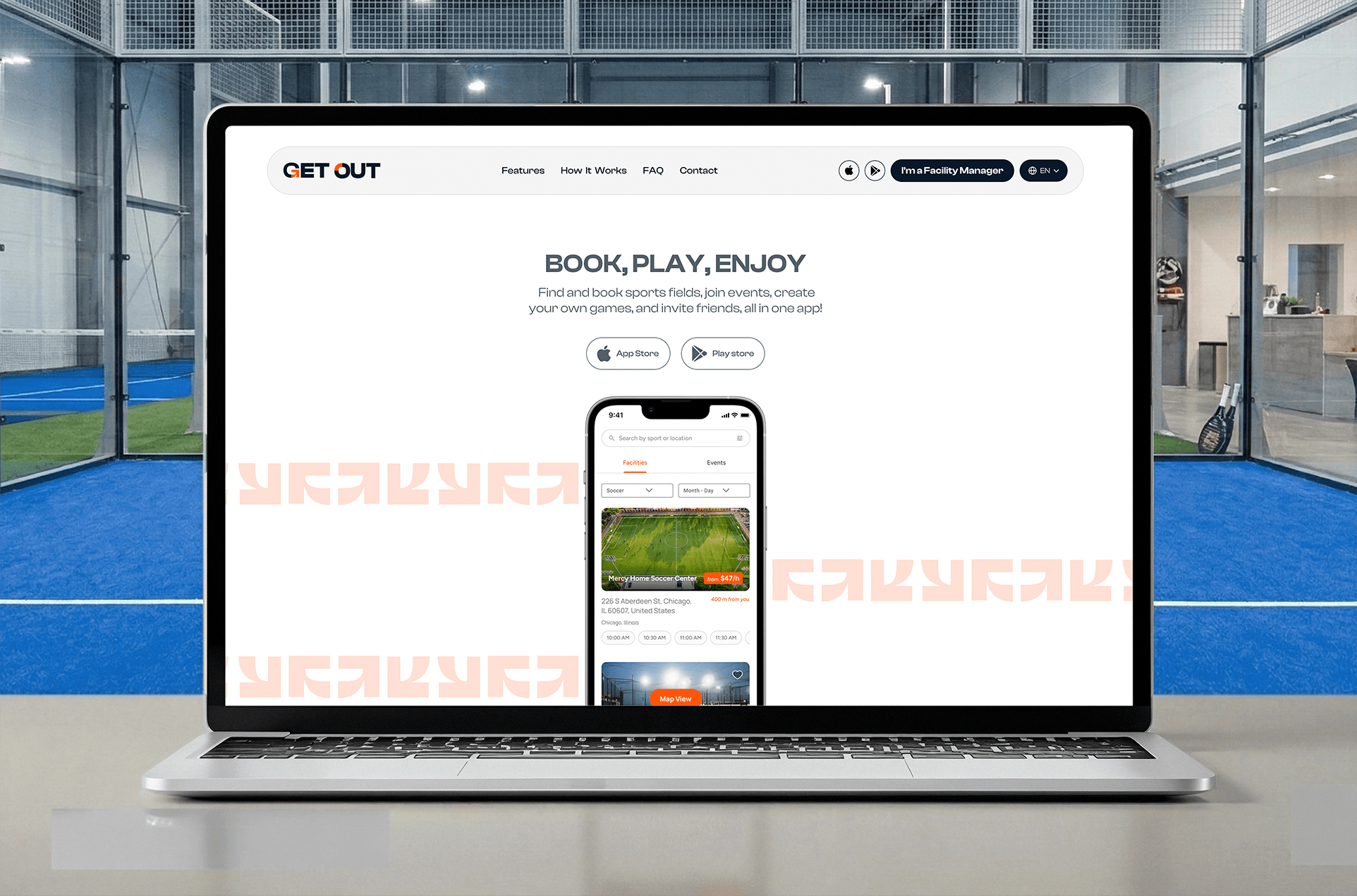 La page dédiée aux athlètes sur le site GetOut créée par Novaa.studio.