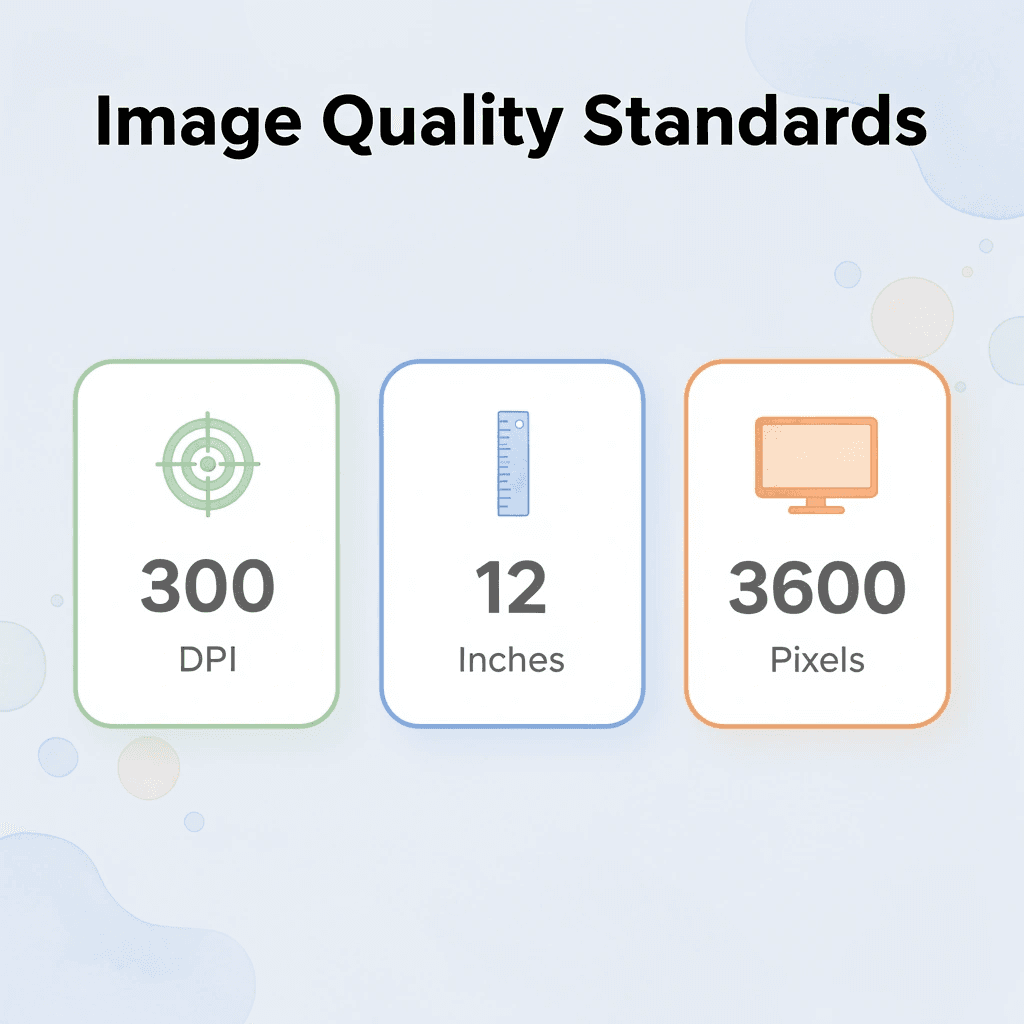 Infographic showing image quality standards for t-shirt printing - How to Print a Picture on a Shirt