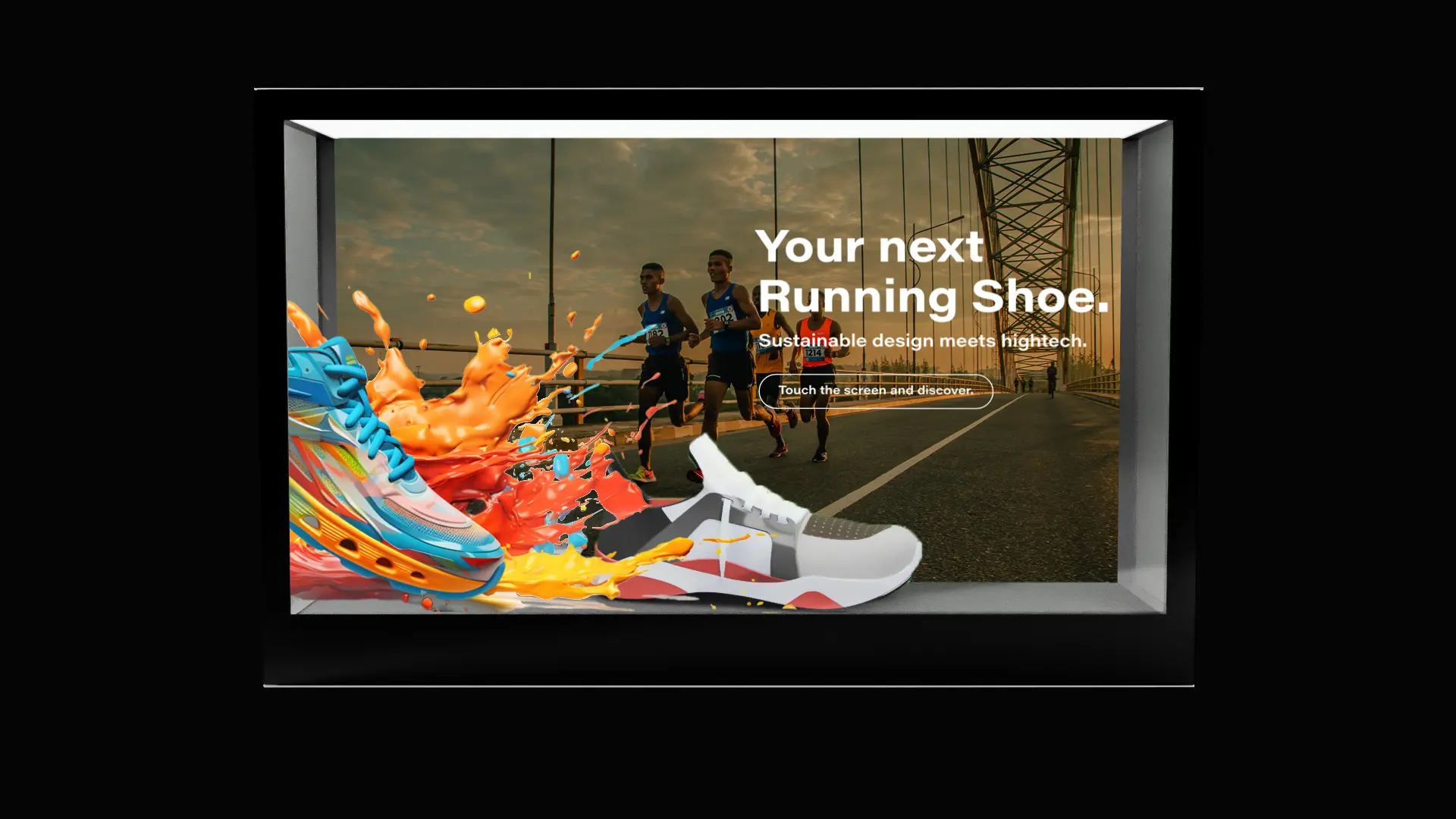 digital showcase with two screens