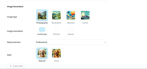 Rellify's AI image generator for AI-assisted Writing