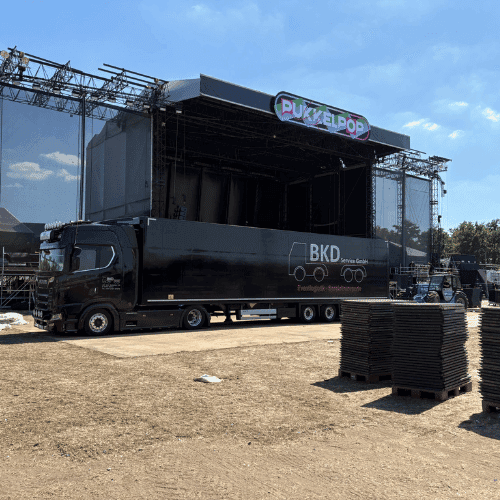 Außenansicht des BKD Service GmbH Lagers für Musicaleinlagerung und Langzeit-Storage von Eventinfrastruktur.