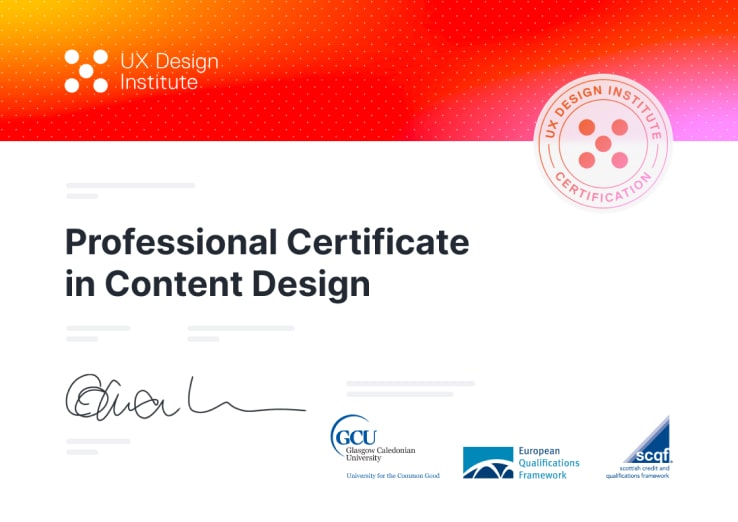 Content Design certificate