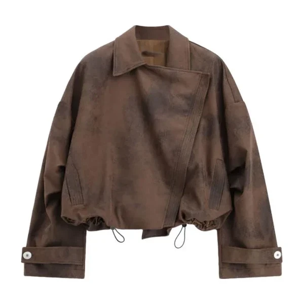 Giacca biker marrone