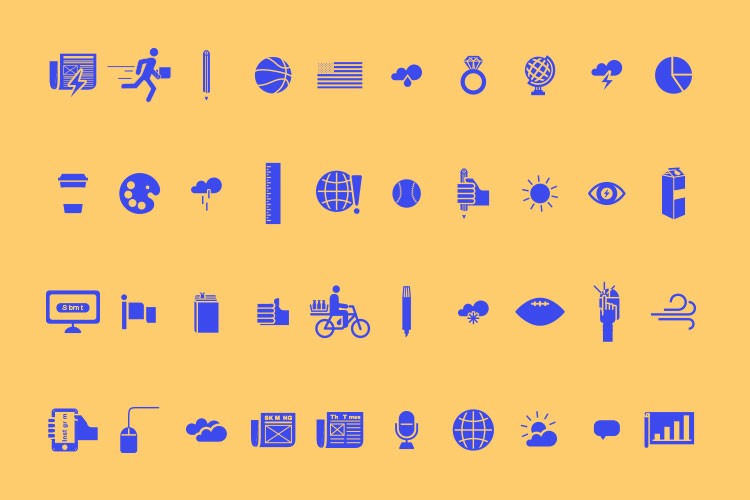 A grid of blue icons on a yellow background. The icons include various symbols such as a running figure, basketball, American flag, diamond ring, globe, cloud, lightbulb, paint palette, ruler, exclamation mark, globe, hand giving thumbs up, eye, lightbulb, cup, tablet, books, thumbs up, bicycle, microphone, speech bubble, cloud, lightbulb, lightbulb, bar graph, hand with thumbs up, cloud, lightbulb, lightbulb, lightbulb, lightbulb, lightbulb, lightbulb, lightbulb, lightbulb, lightbulb, lightbulb, lightbulb, lightbulb, lightbulb, lightbulb, lightbulb, lightbulb, lightbulb, lightbulb, lightbulb, lightbulb, lightbulb, lightbulb, lightbulb, lightbulb, lightbulb, lightbulb, lightbulb, lightbulb, lightbulb, lightbulb, lightbulb, lightbulb, lightbulb, lightbulb, lightbulb, lightbulb, lightbulb, lightbulb, lightbulb, lightbulb, lightbulb, lightbulb, lightbulb, lightbulb, lightbulb, lightbulb, lightbulb, lightbulb, lightbulb, lightbulb, lightbulb, lightbulb, lightbulb, lightbulb, lightbulb, lightbulb, lightbulb, lightbulb, lightbulb, lightbulb, lightbulb, lightbulb, lightbulb, lightbulb, lightbulb, lightbulb, lightbulb, lightbulb, lightbulb, lightbulb, lightbulb, lightbulb, lightbulb, lightbulb, lightbulb, lightbulb, lightbulb, lightbulb, lightbulb, lightbulb, lightbulb, lightbulb, lightbulb, lightbulb, lightbulb, lightbulb, lightbulb, lightbulb, lightbulb, lightbulb, lightbulb, lightbulb, lightbulb, lightbulb, lightbulb, lightbulb, lightbulb, lightbulb, lightbulb, lightbulb, lightbulb, lightbulb, lightbulb, lightbulb, lightbulb, lightbulb, lightbulb, lightbulb, lightbulb, lightbulb, lightbulb, lightbulb, lightbulb, lightbulb, lightbulb, lightbulb, lightbulb, lightbulb, lightbulb, lightbulb, lightbulb, lightbulb, lightbulb, lightbulb, lightbulb, lightbulb, lightbulb, lightbulb, lightbulb, lightbulb, lightbulb, lightbulb, lightbulb, lightbulb, lightbulb, lightbulb, lightbulb, lightbulb, lightbulb, lightbulb, lightbulb, lightbulb, lightbulb, lightbulb, lightbulb, lightbulb, li