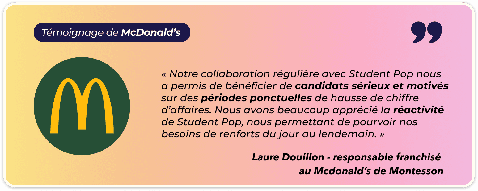Témoignage Mc Donald's hotellerie restauration