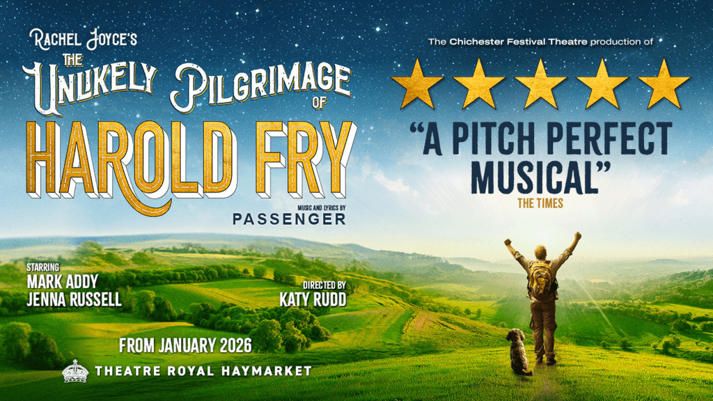 The Unlikely Pilgrimage of Harold Fry sätts upp på Theatre Royal Haymarket i London, med nyskriven musik och text av Passenger.