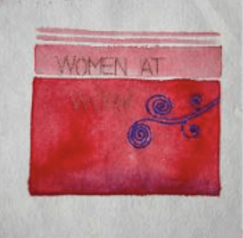 herd of sheep on road painting