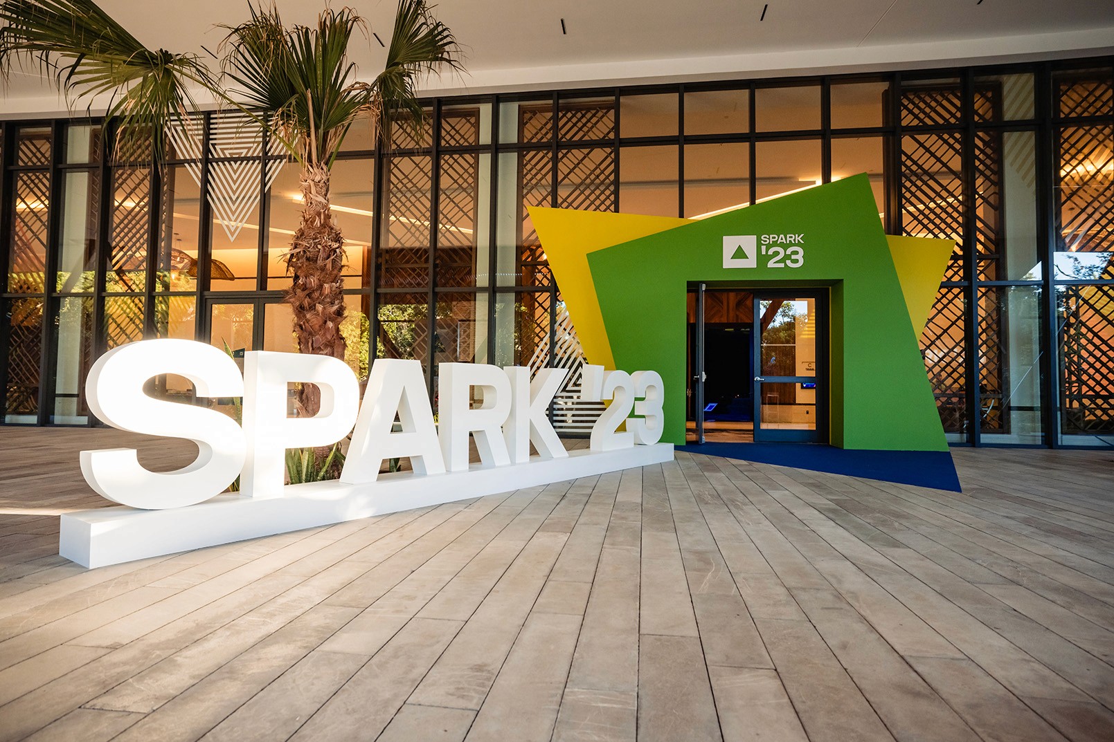 Photo of the entrance to the SPARK conference hall.