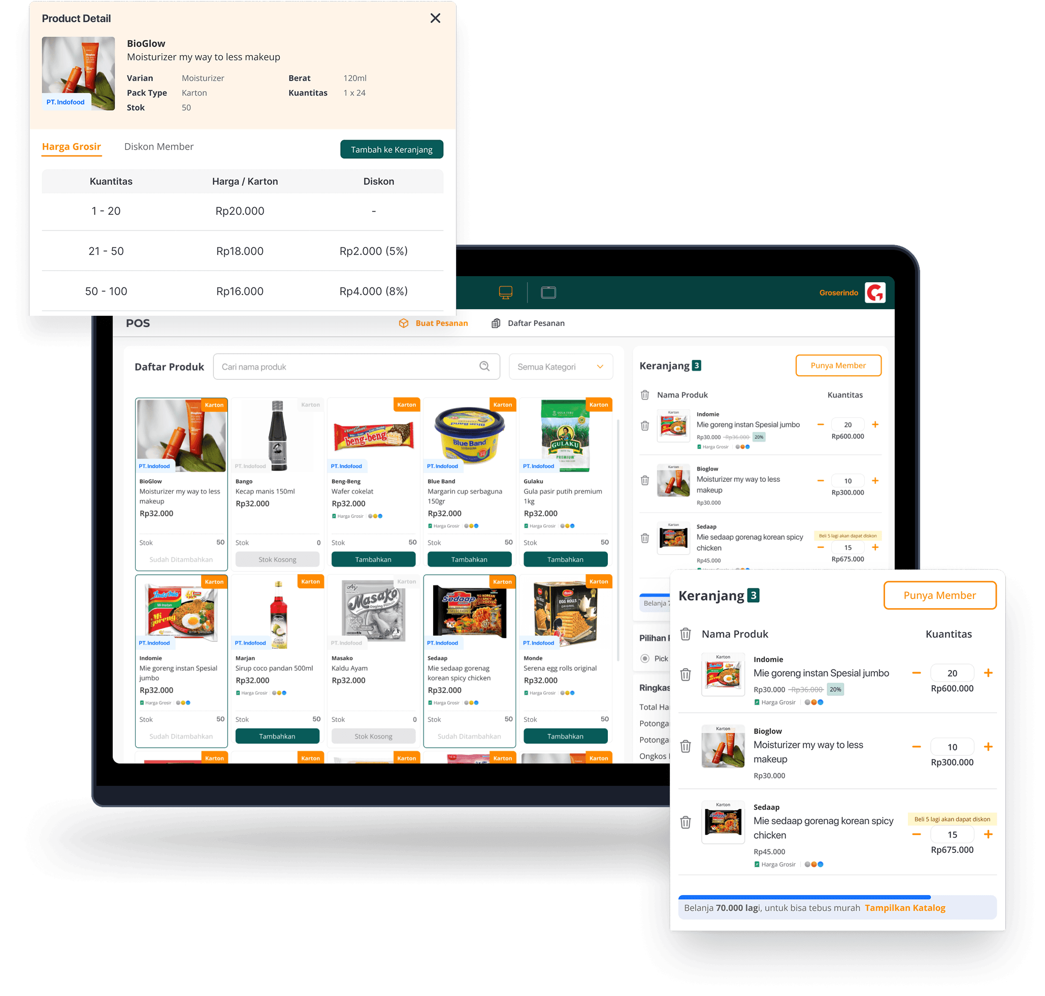 Baskit dashboard showing all-in-one system for order, payment, and tracking with real-time insights