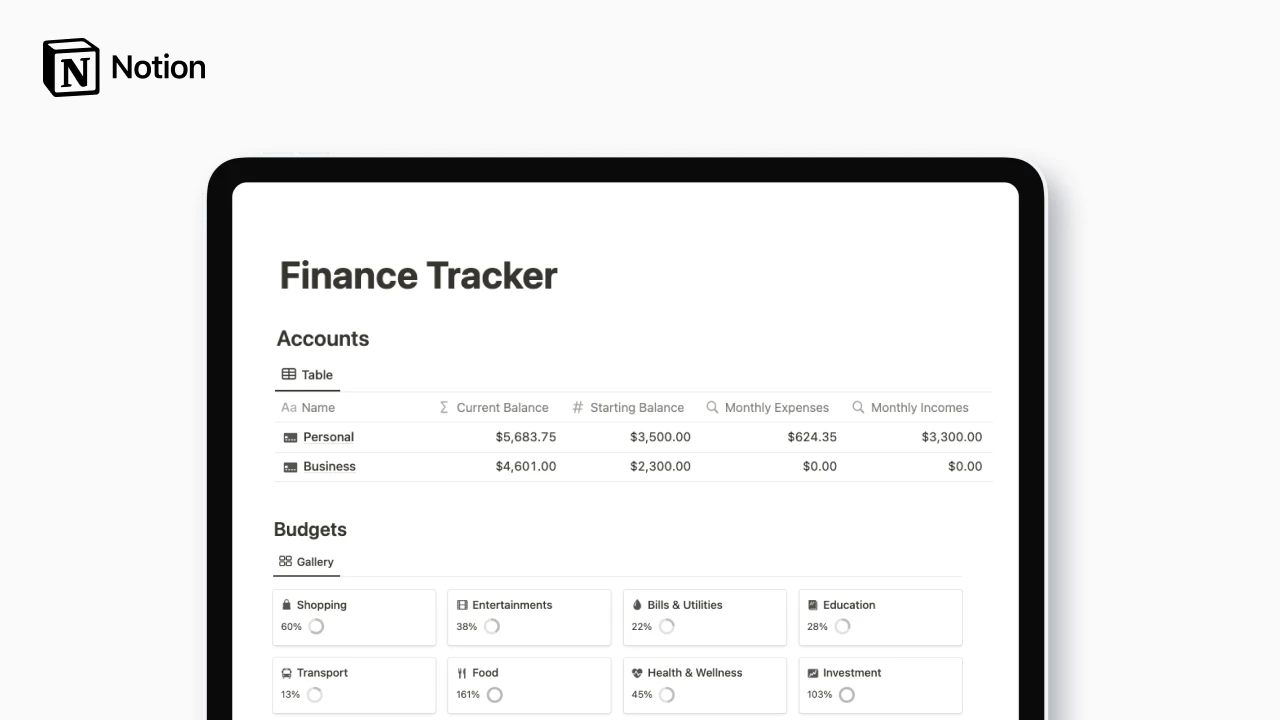 10 Best Notion Finance Tracker Templates