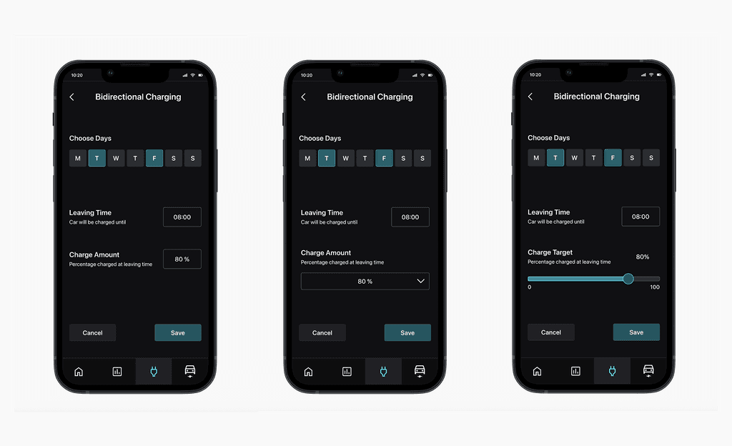 UI Design - Bidirectional Charging Mobile App