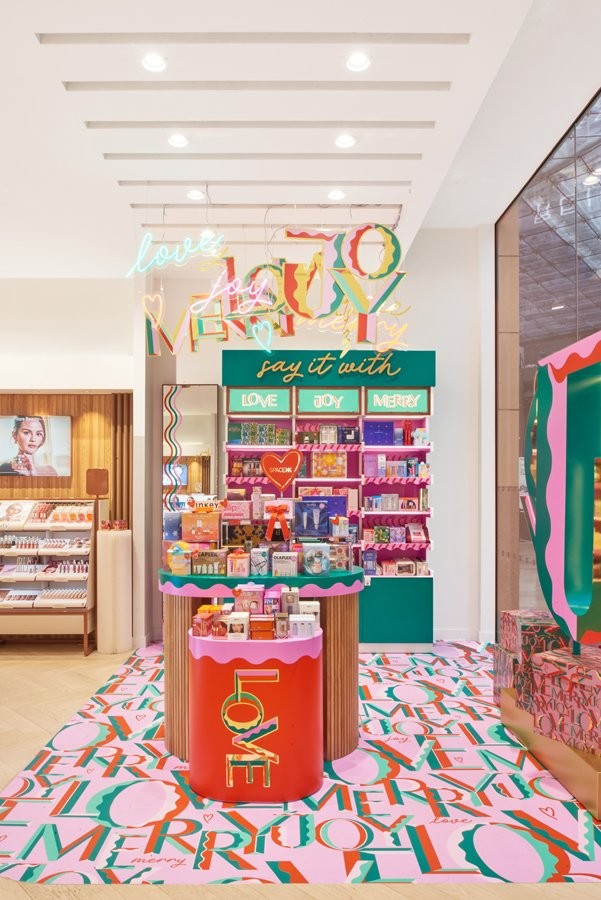 Wide shot of an indoor set of mid floor fixtures