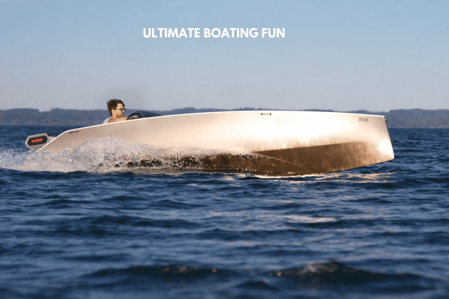 Kaebon electric boat prototype during water test demonstrating lightweight carbon hull