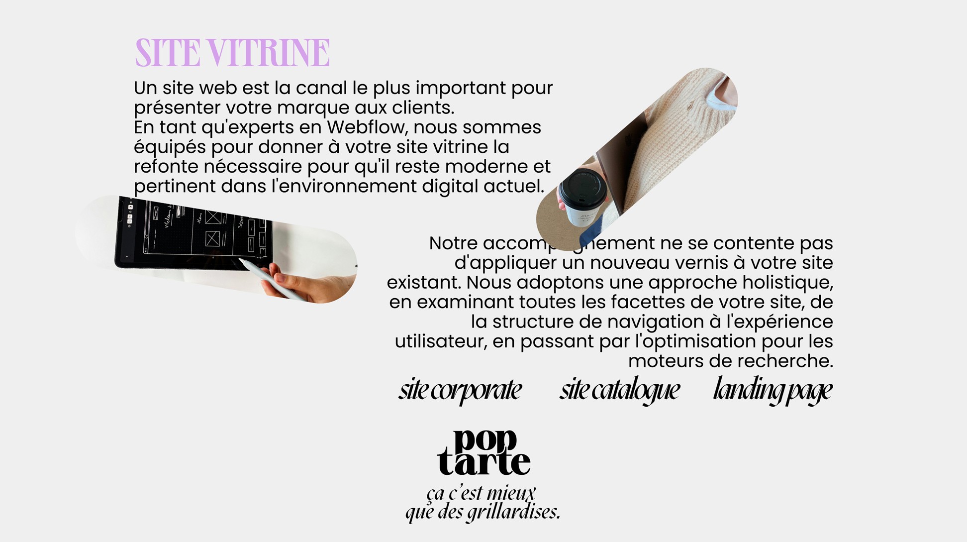 Exemple de mise en page pour une présentation commerciale.