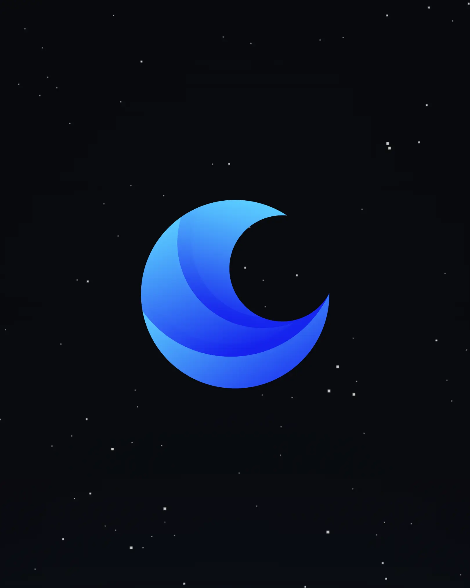 Luna UI logo — minimal crescent symbol on a dark space background representing a global design studio for SaaS & AI founders.