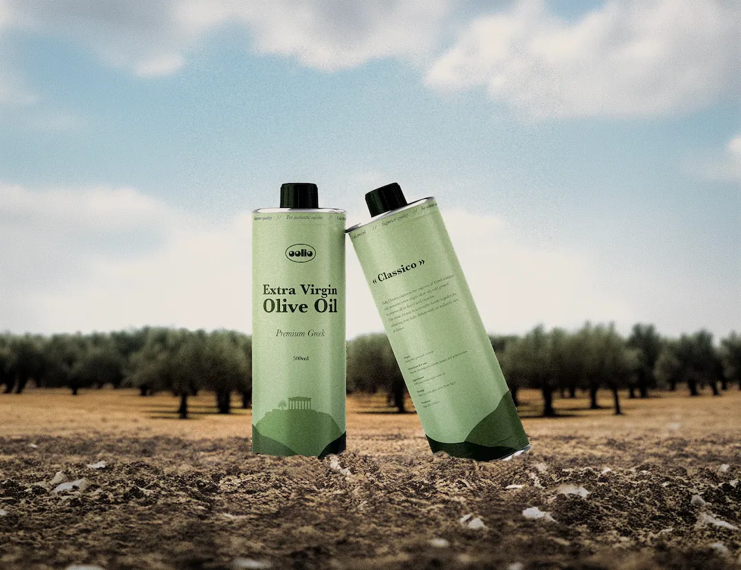 projet oolio m2graph huile d'olive grecque packaging bouteille