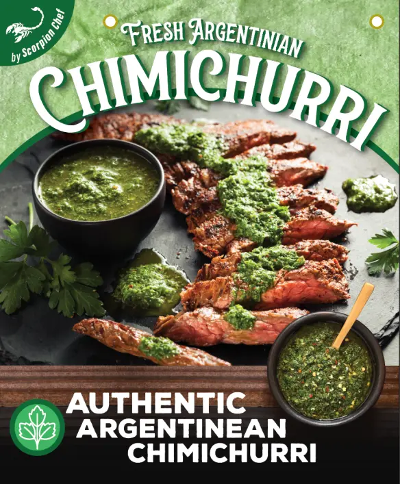 Chimichurri: Scorpion Chef fresh authentic Argentinean chimichurri sauce served with grilled steak Vancouver Island BC