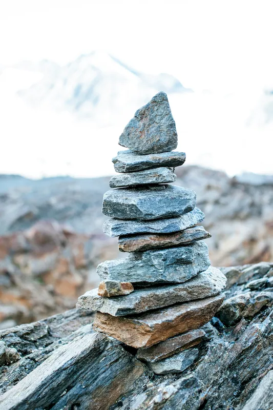 Stacked rocks in Colorado Mountains
