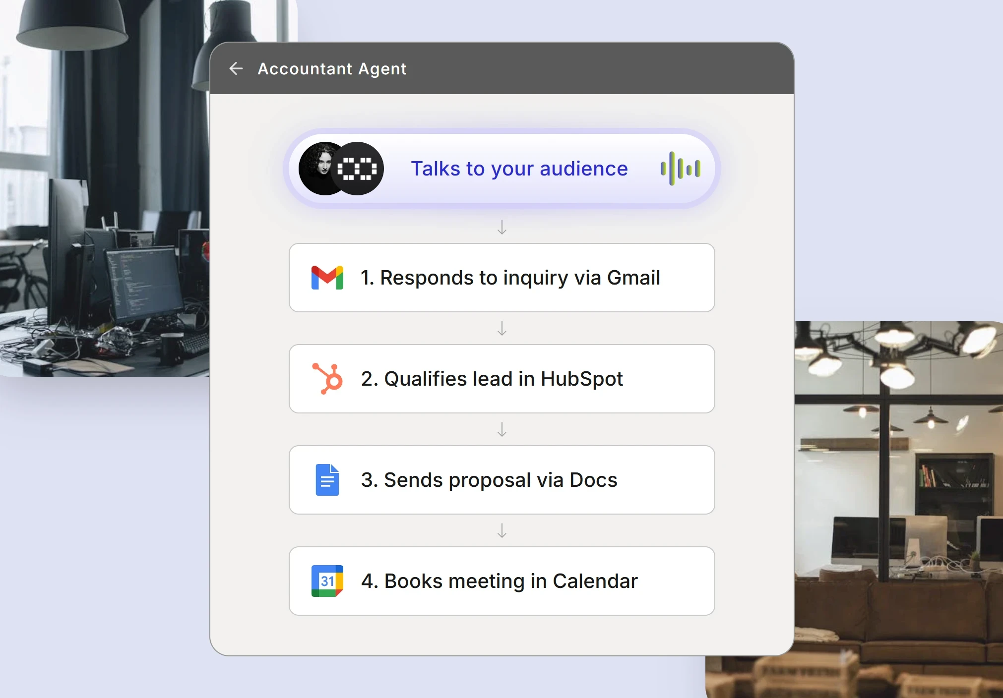Automated accountants system workflow showing client onboarding