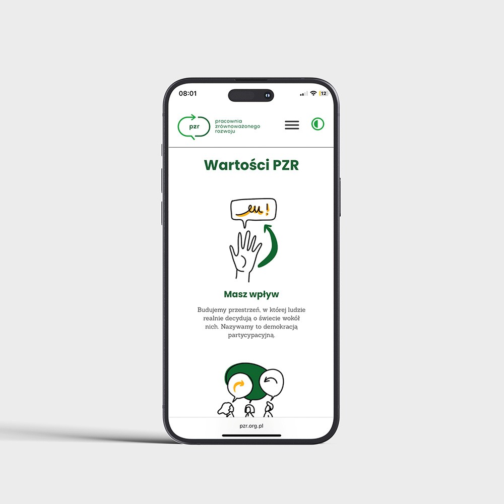 Pracownia Zrównoważonego Rozwoju - projekt strony www - mobile | Maja Żądło | Kreaturka