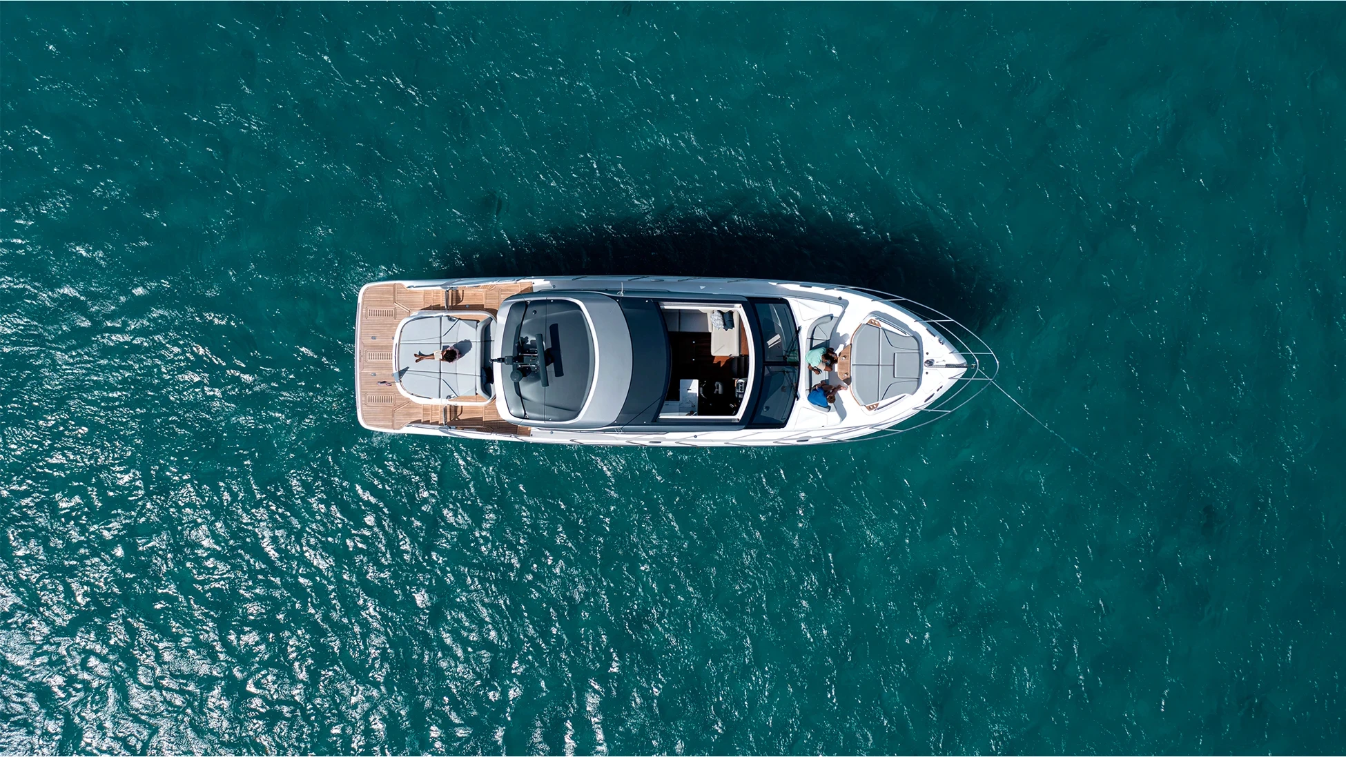 The Princess V55 from an aerial perspective