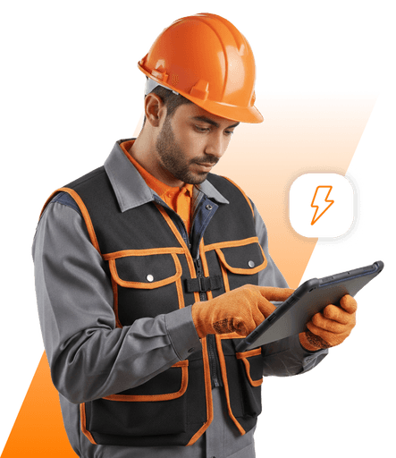 Homem de boné utilizando um tablet