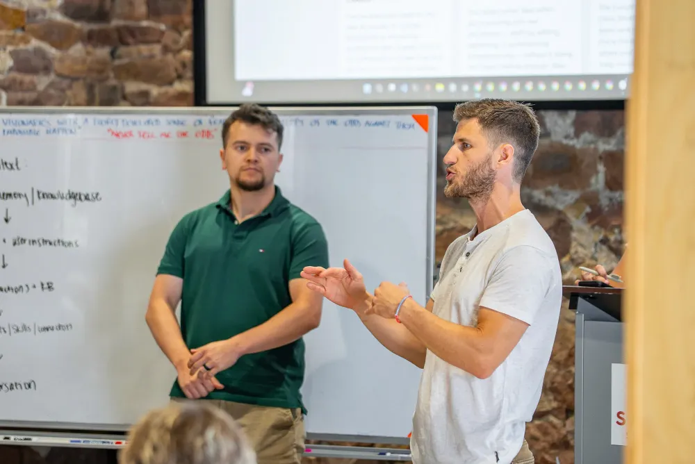 Corporate team in a training workshop