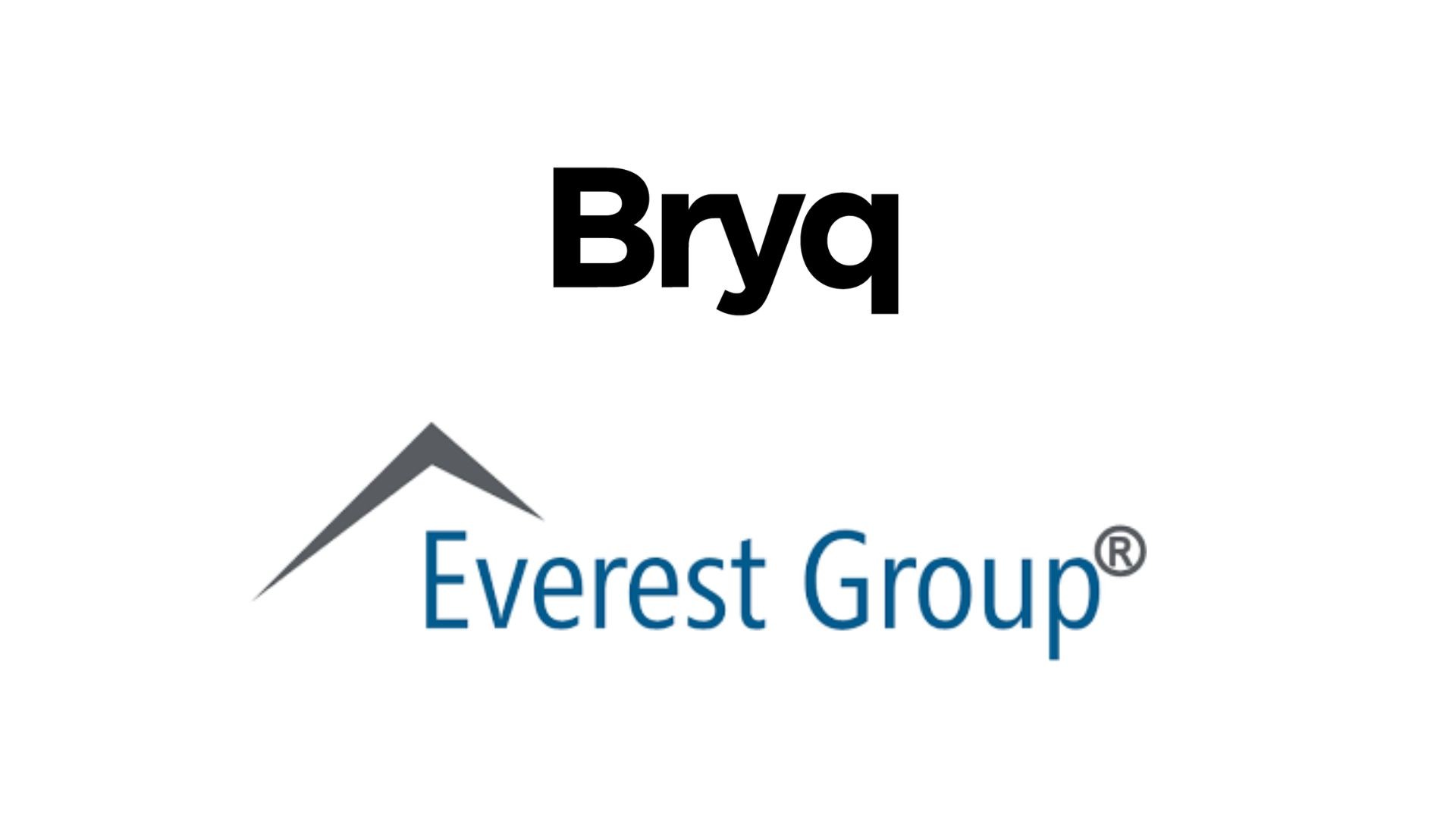 Bryq logo above Everest Group logo with a minimalist design.